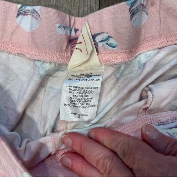 Munki Munki womens pj pants XL drawstring pink macaroon pajamas Lightweight - Picture 4 of 9
